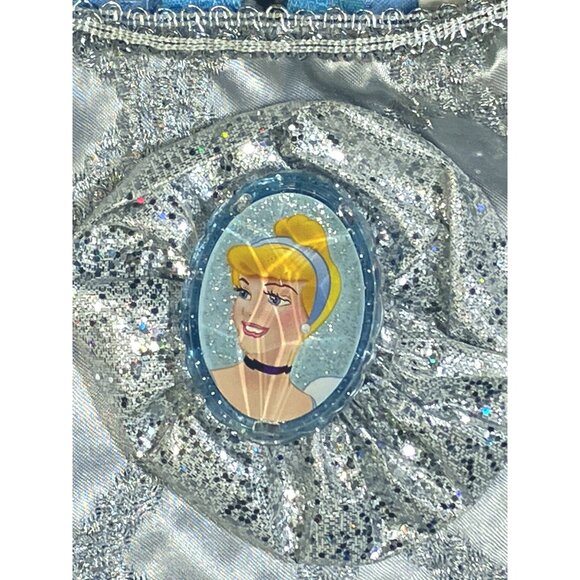 Cinderella Halloween Costume Dress With Glitter Castle Design For Girls - Picture 4 of 12